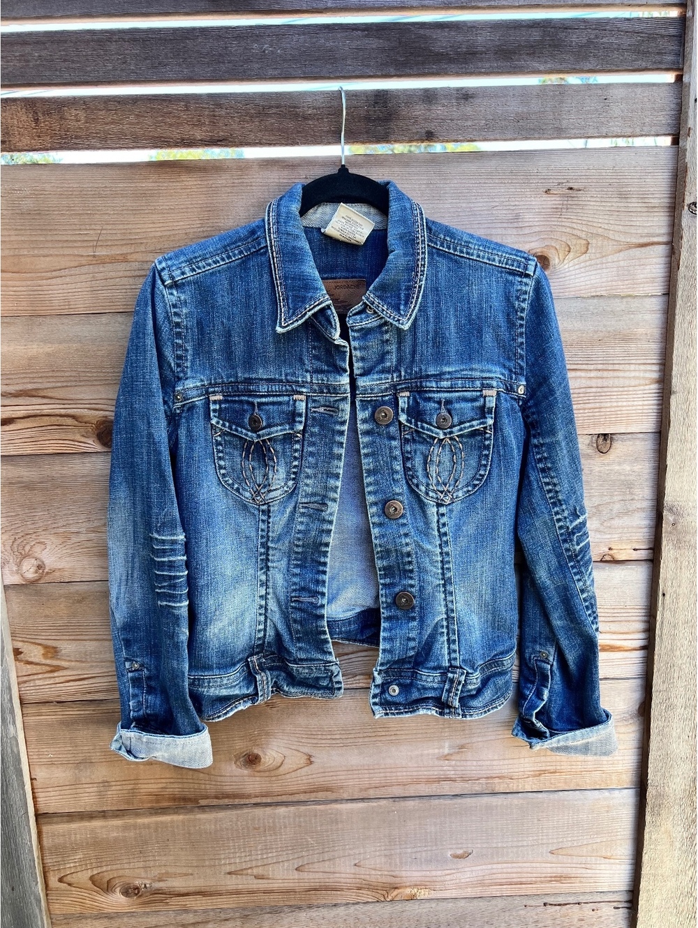 Jordache Legacy Women's Denim Jacket Size Small Blue Cotton Blend